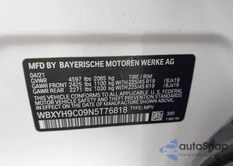 2022 BMW X2 Sdrive28I z USA, uszkodzony, nr VIN WBXYH9C09N5T76818